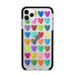 Polka Heart Apple iPhone 11 Pro Max in Silver with Black Impact Case