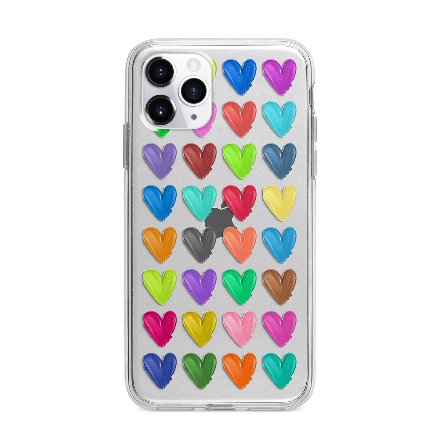 Polka Heart Apple iPhone 11 Pro Max in Silver with Bumper Case