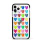 Polka Heart Apple iPhone 11 Pro in Silver with Black Impact Case