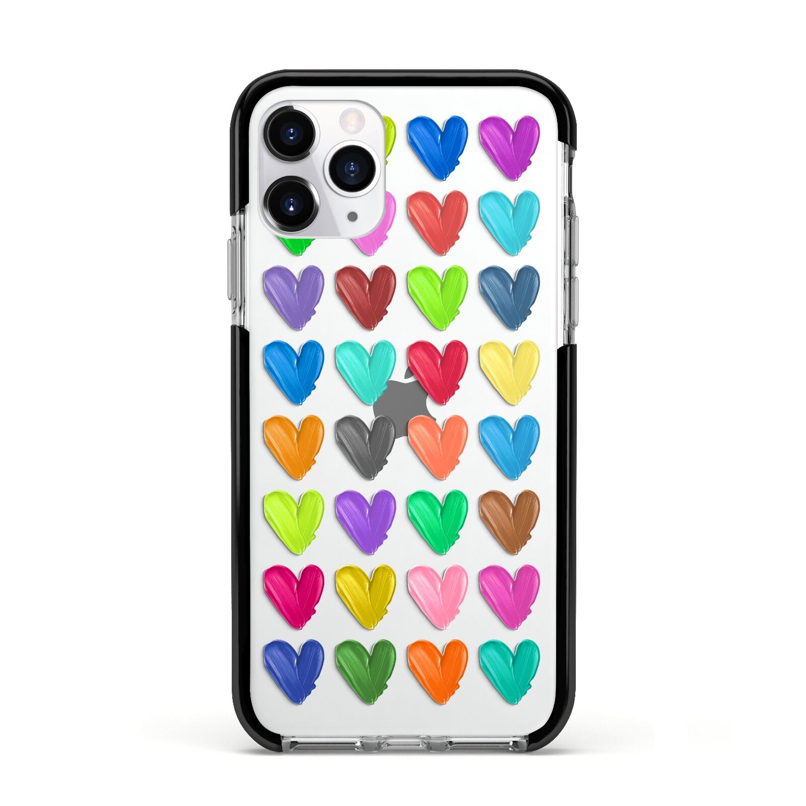Polka Heart Apple iPhone 11 Pro in Silver with Black Impact Case