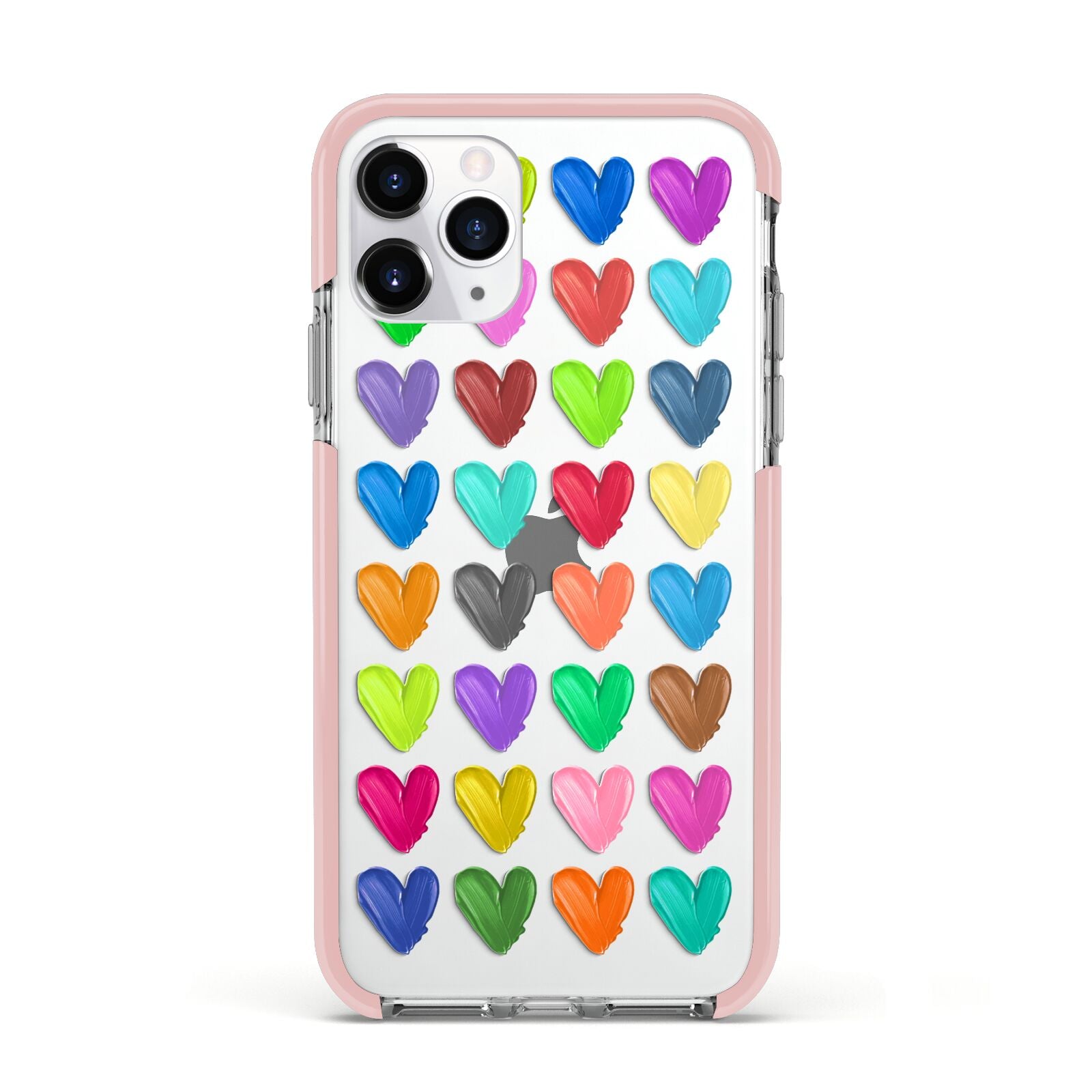 Polka Heart Apple iPhone 11 Pro in Silver with Pink Impact Case
