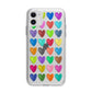 Polka Heart Apple iPhone 11 in White with Bumper Case