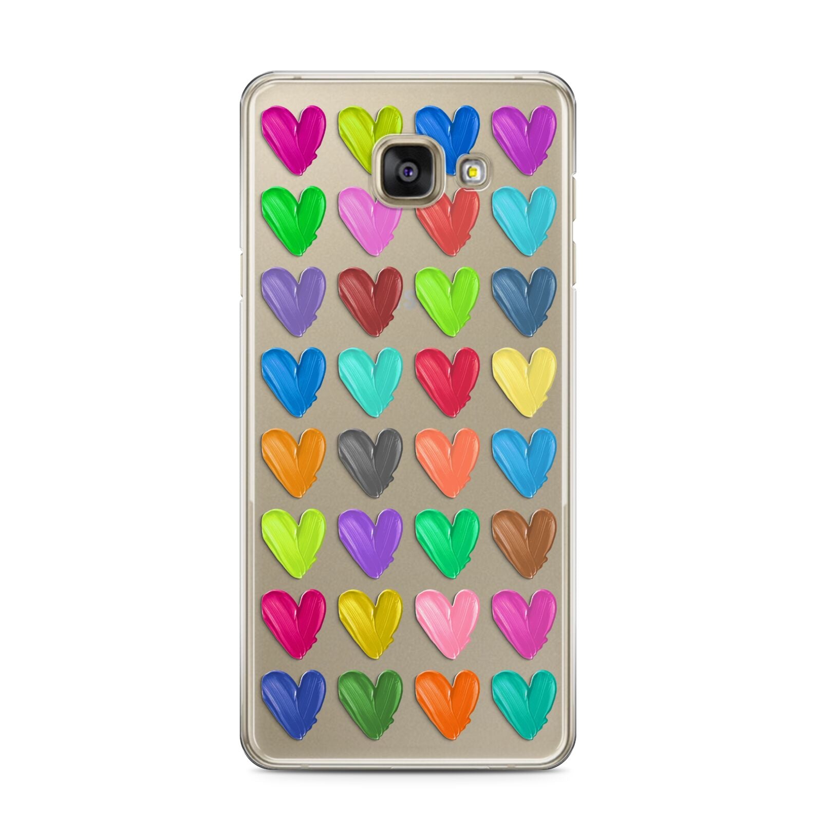 Polka Heart Samsung Galaxy A3 2016 Case on gold phone