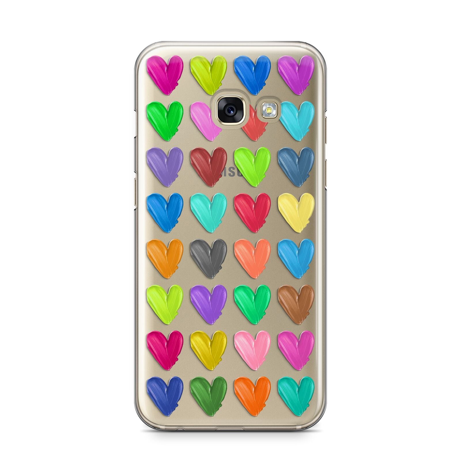 Polka Heart Samsung Galaxy A3 2017 Case on gold phone