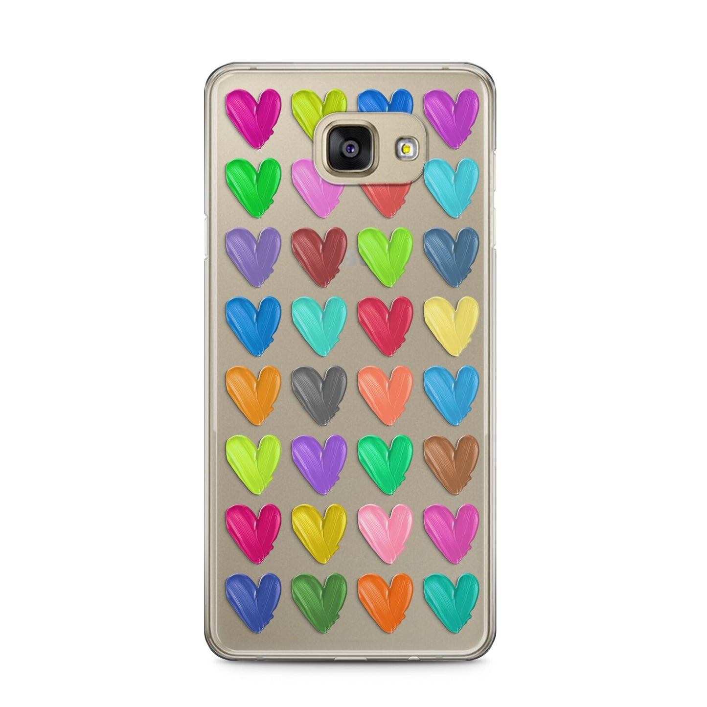 Polka Heart Samsung Galaxy A5 2016 Case on gold phone