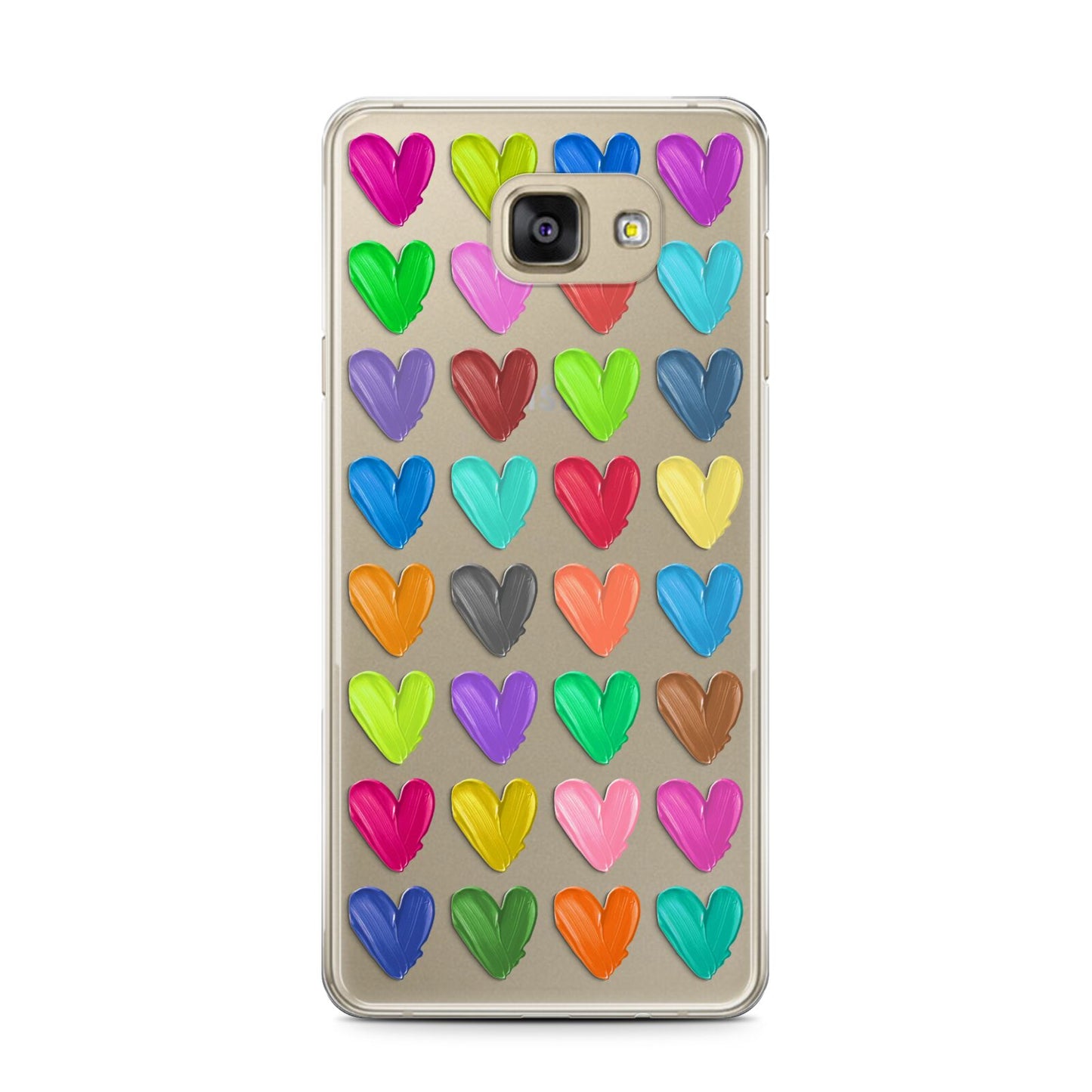 Polka Heart Samsung Galaxy A7 2016 Case on gold phone