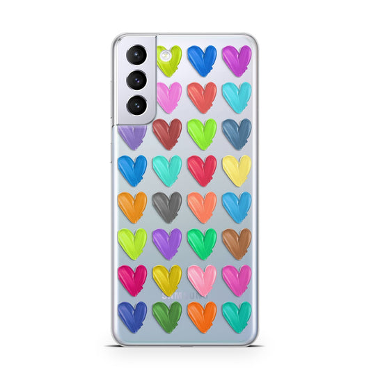Polka Heart Samsung S21 Plus Phone Case
