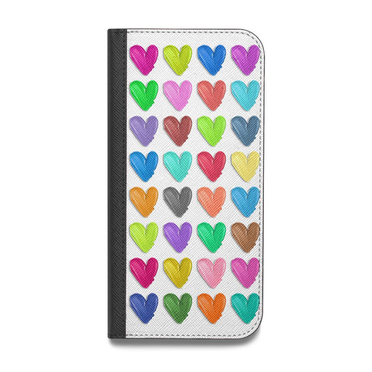 Polka Heart Vegan Leather Flip iPhone Case