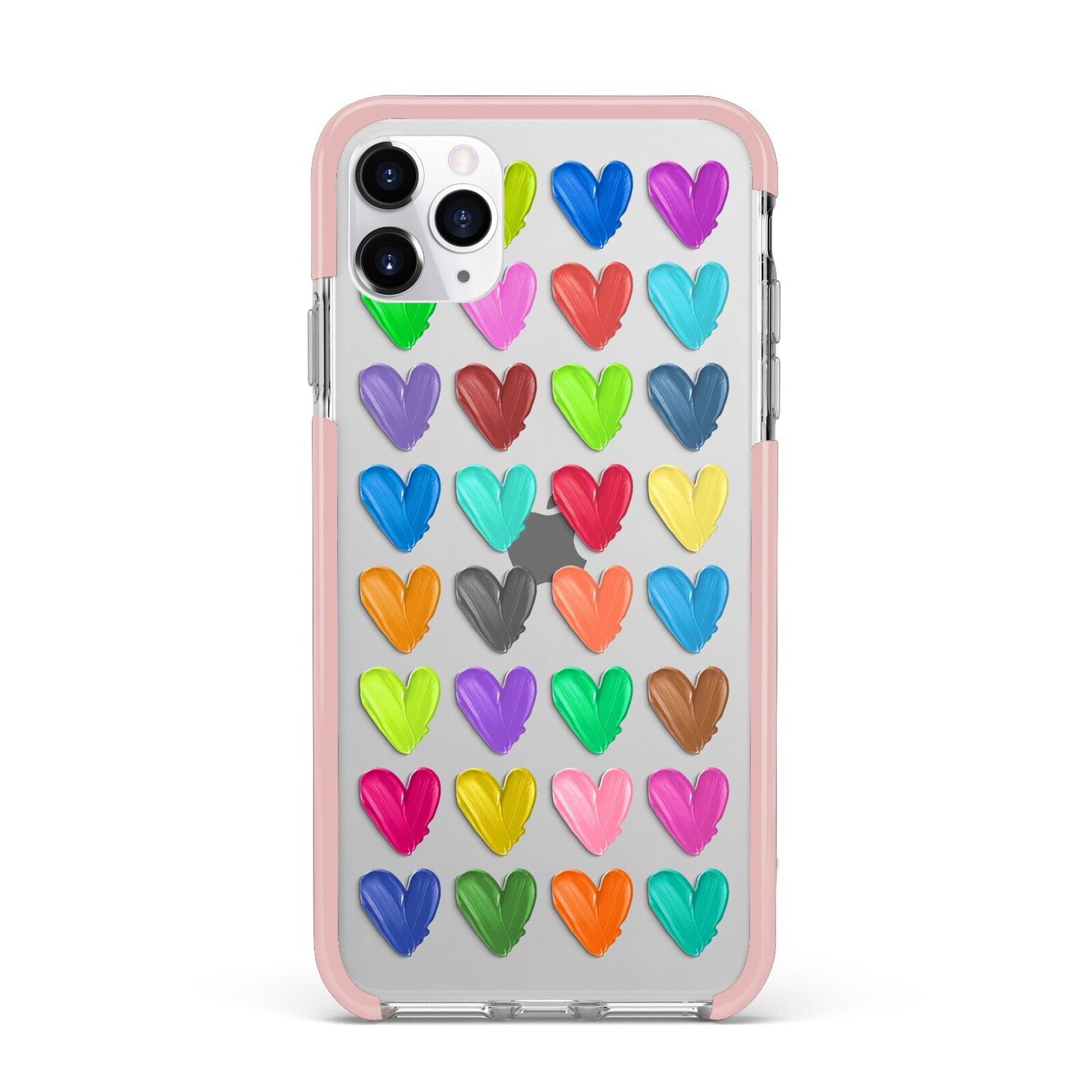 Polka Heart iPhone 11 Pro Max Impact Pink Edge Case