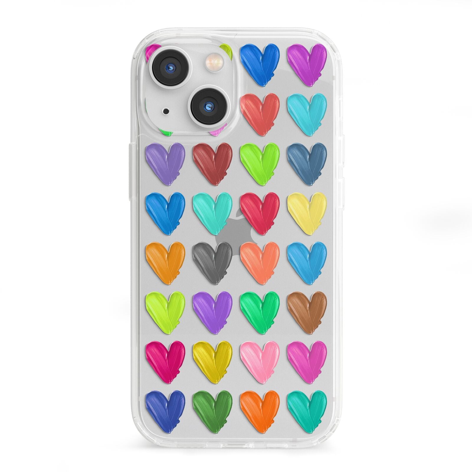 Polka Heart iPhone 13 Mini Clear Bumper Case