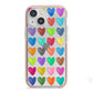 Polka Heart iPhone 13 Mini TPU Impact Case with Pink Edges