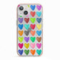 Polka Heart iPhone 13 TPU Impact Case with Pink Edges