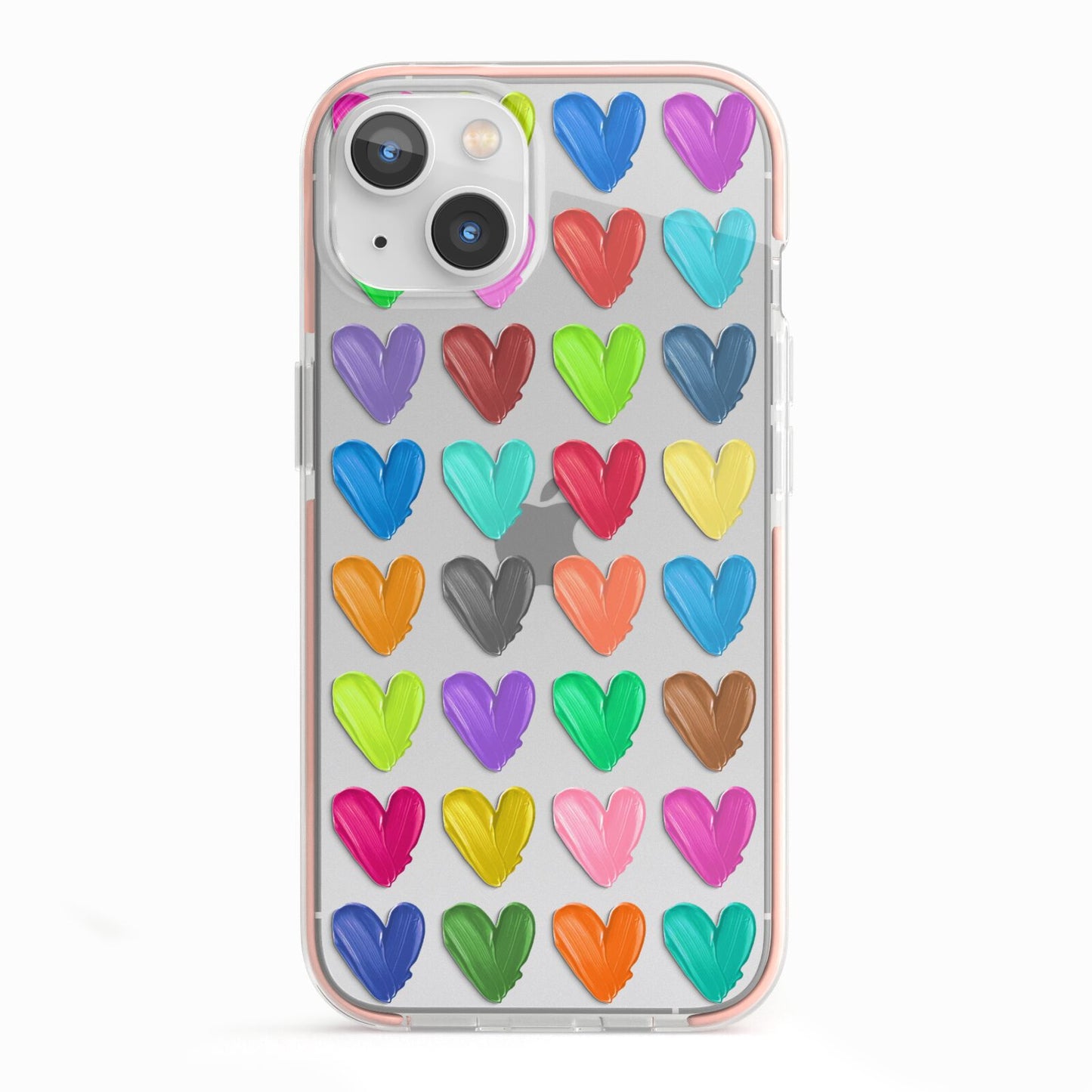Polka Heart iPhone 13 TPU Impact Case with Pink Edges