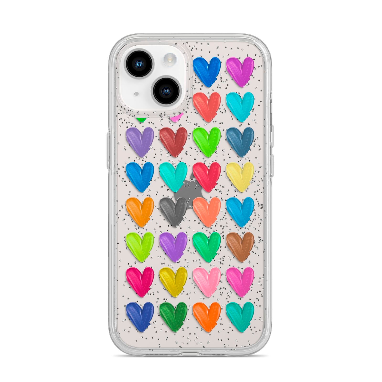 Polka Heart iPhone 14 Glitter Tough Case Starlight