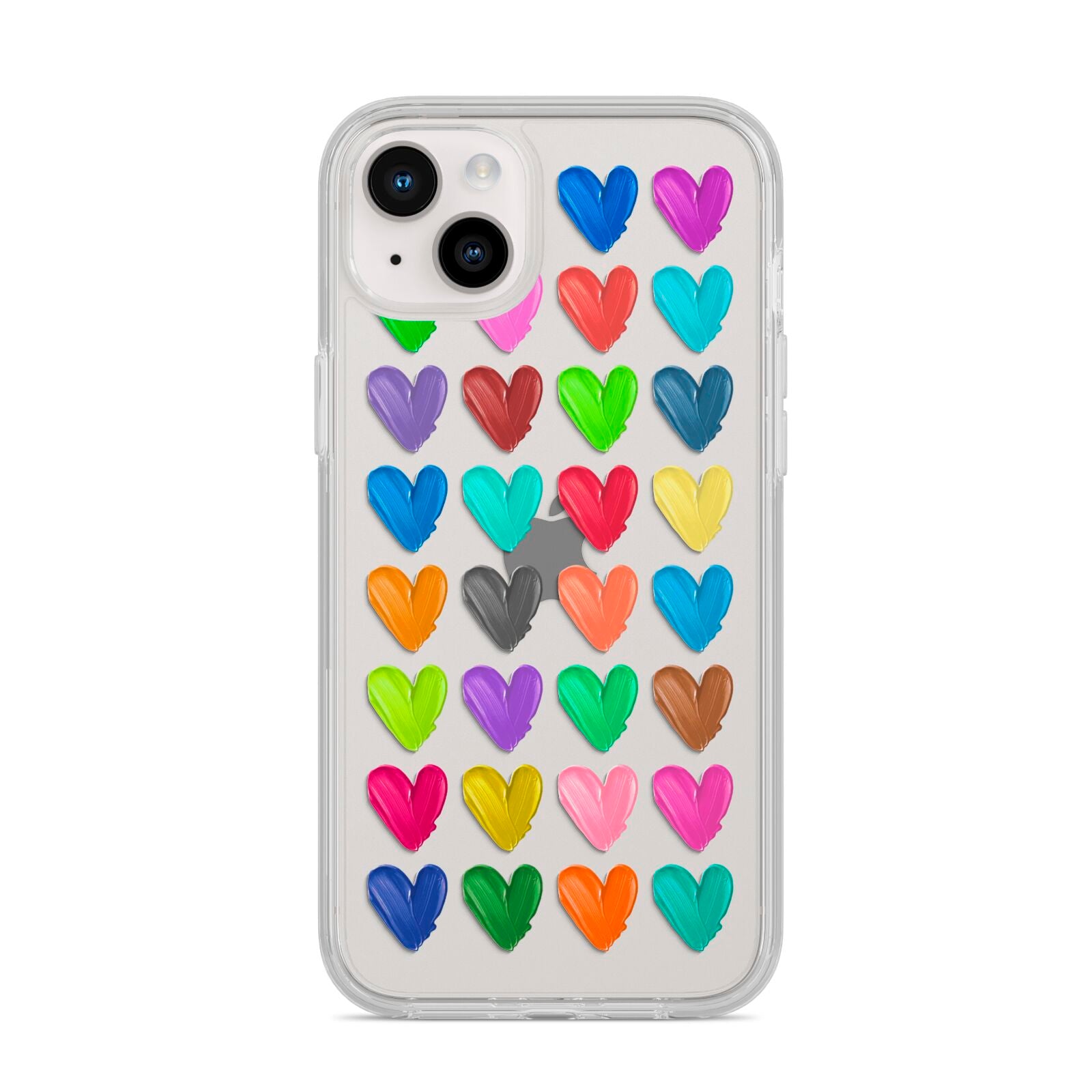 Polka Heart iPhone 14 Plus Clear Tough Case Starlight
