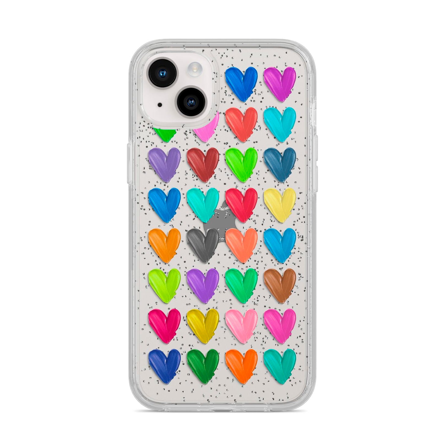 Polka Heart iPhone 14 Plus Glitter Tough Case Starlight