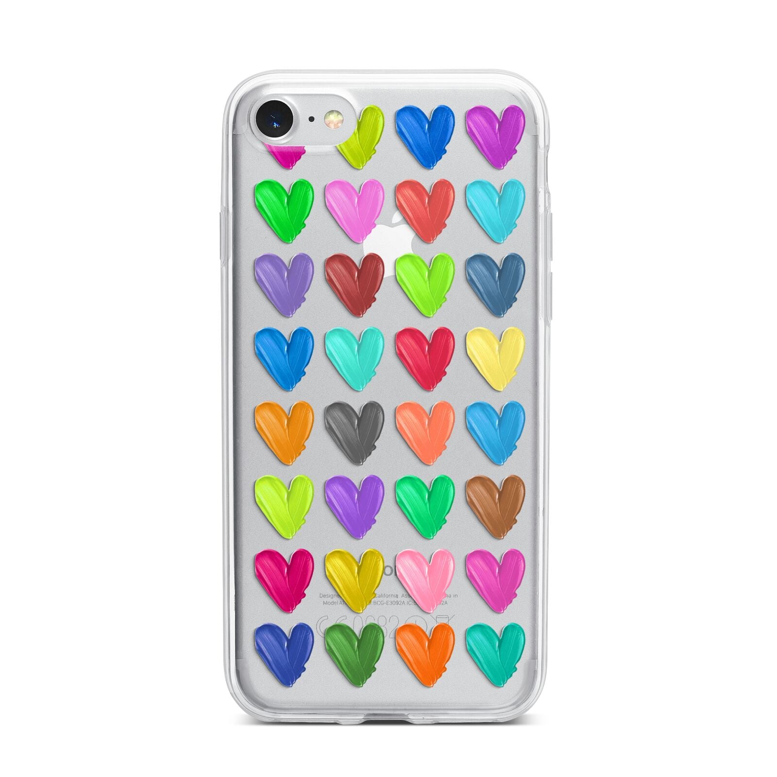 Polka Heart iPhone 7 Bumper Case on Silver iPhone