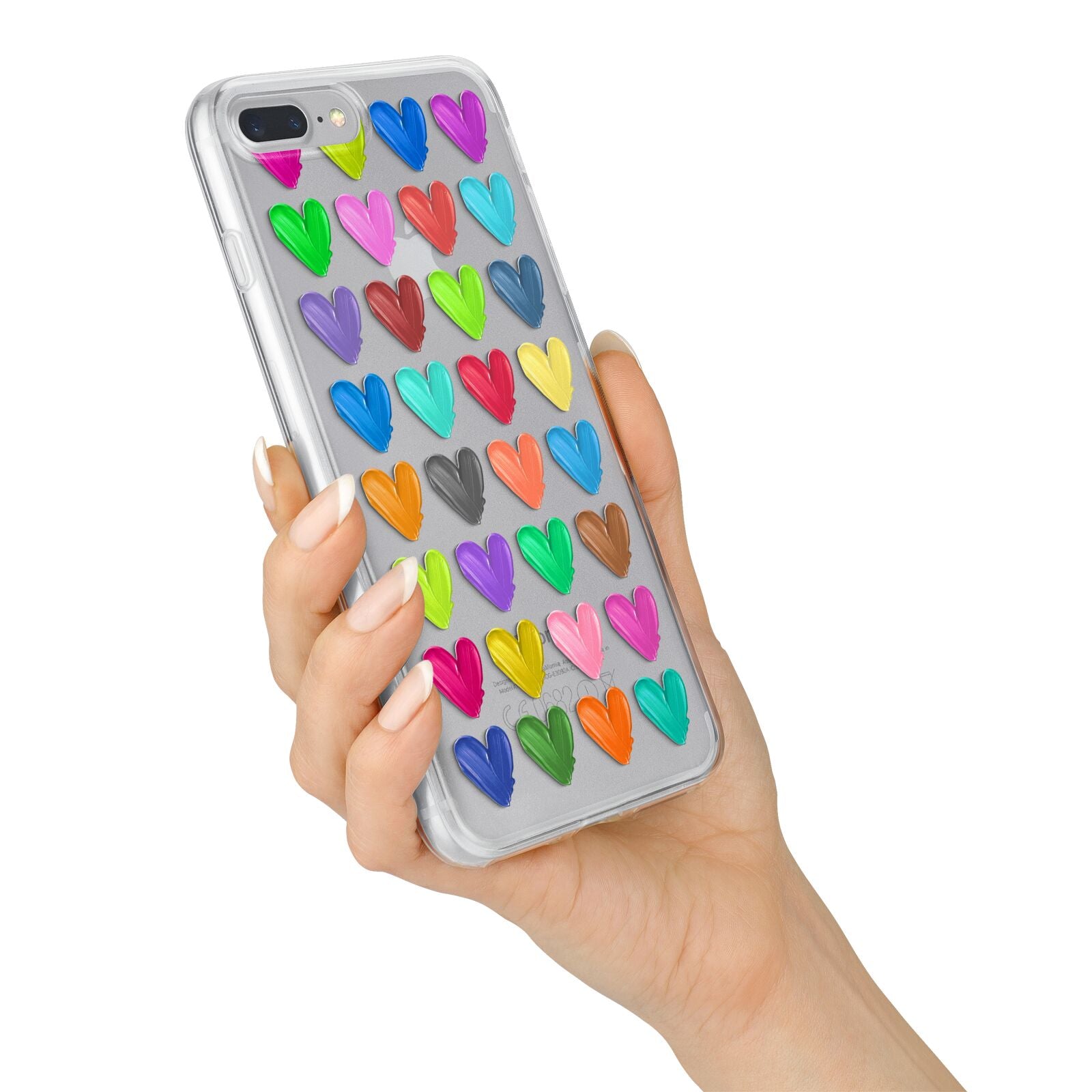 Polka Heart iPhone 7 Plus Bumper Case on Silver iPhone Alternative Image