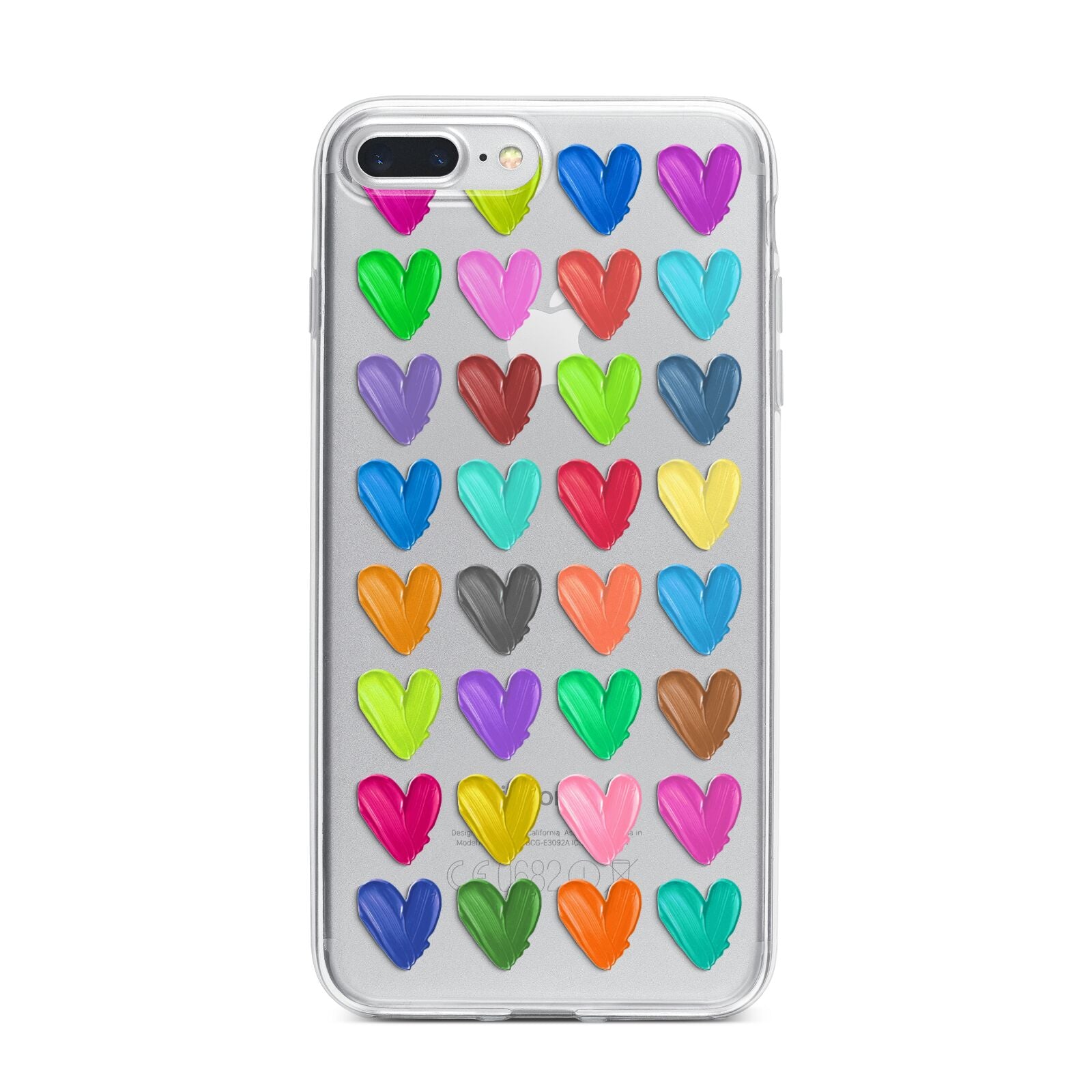 Polka Heart iPhone 7 Plus Bumper Case on Silver iPhone