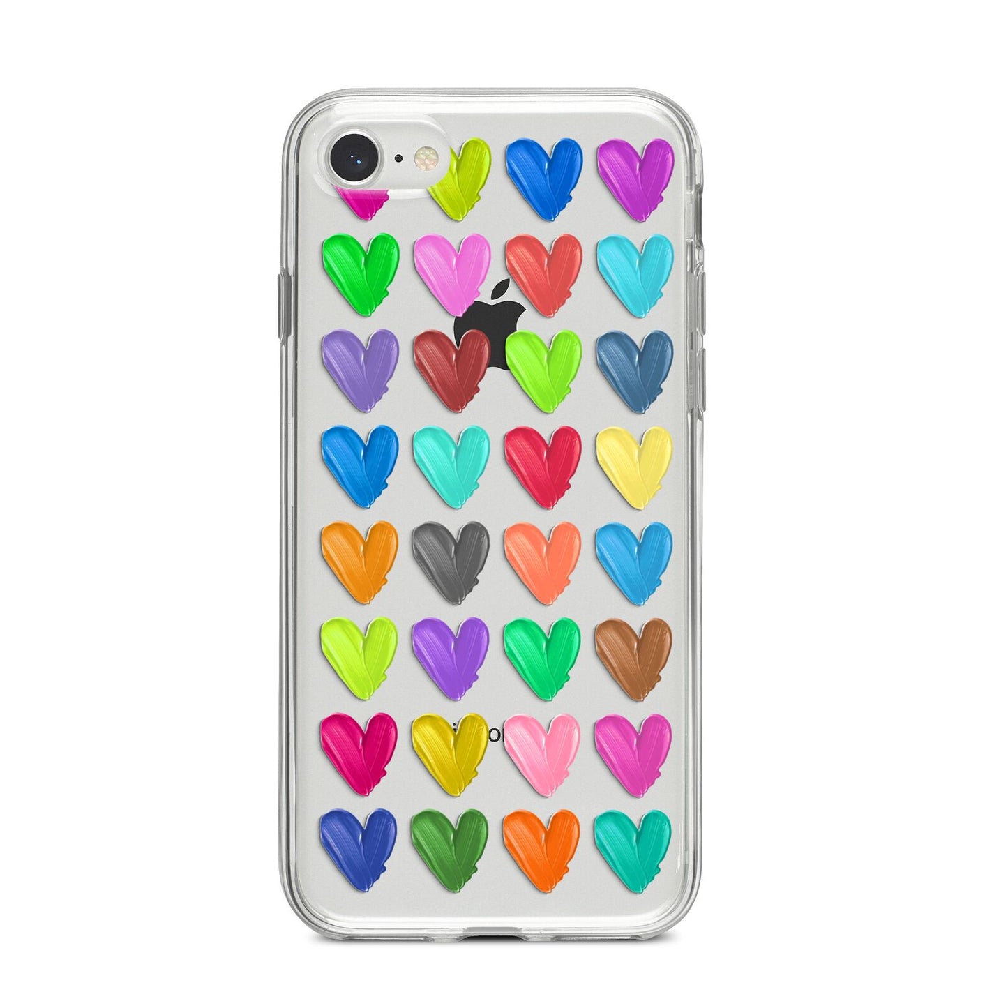 Polka Heart iPhone 8 Bumper Case on Silver iPhone