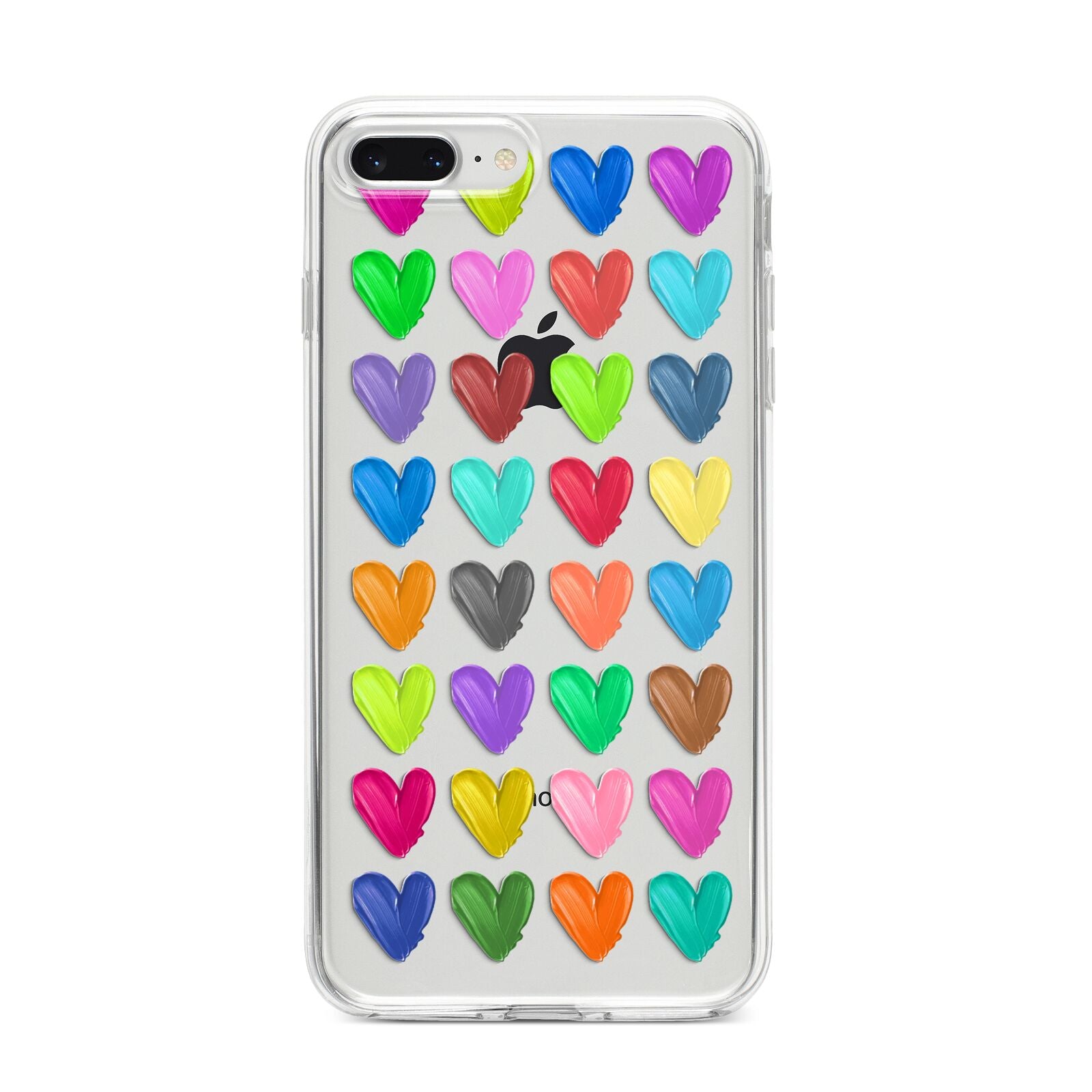 Polka Heart iPhone 8 Plus Bumper Case on Silver iPhone