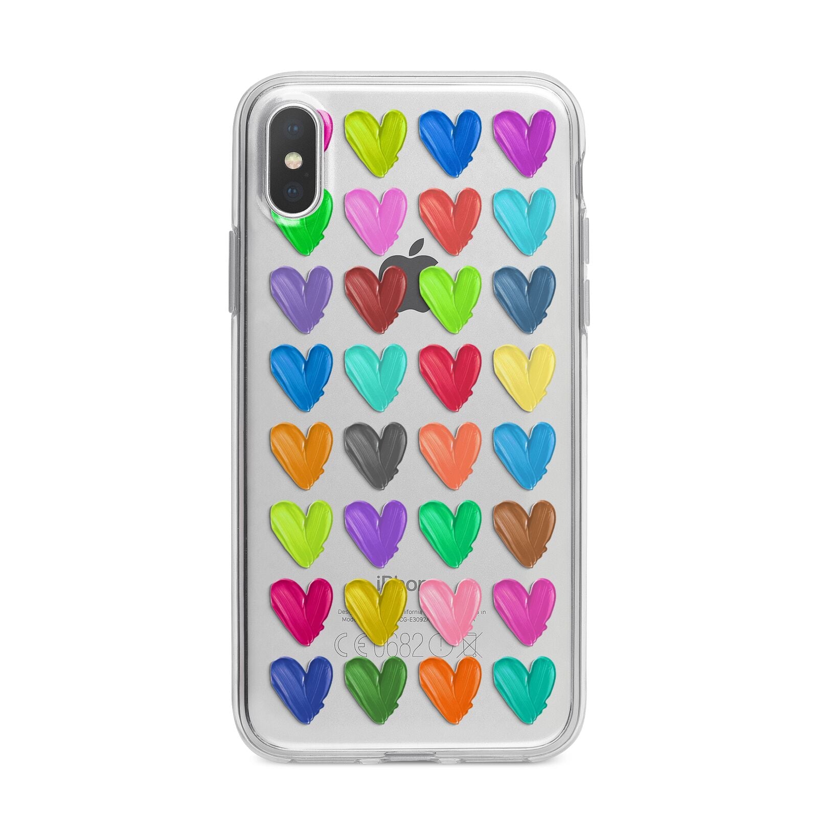 Polka Heart iPhone X Bumper Case on Silver iPhone Alternative Image 1