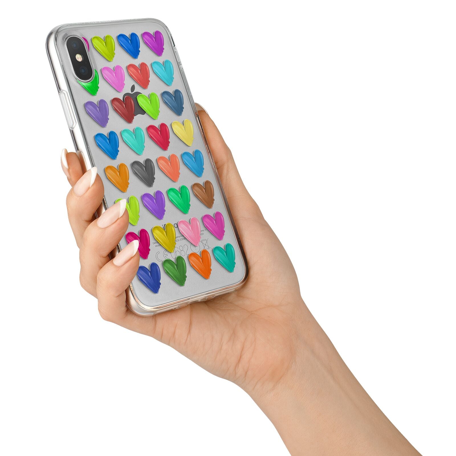 Polka Heart iPhone X Bumper Case on Silver iPhone Alternative Image 2