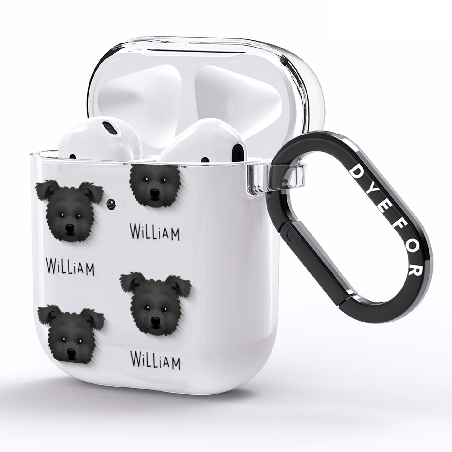 Pomapoo Icon with Name AirPods Clear Case Side Image