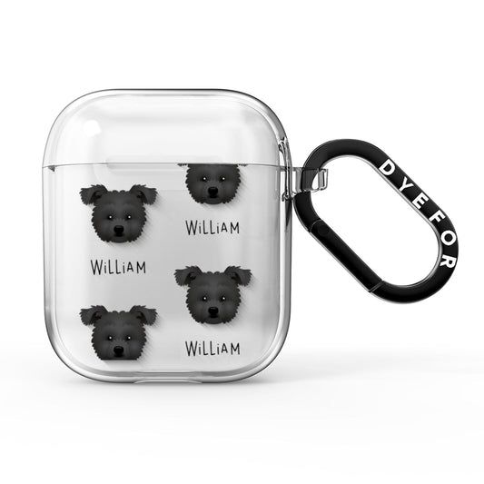 Pomapoo Icon with Name AirPods Clear Case