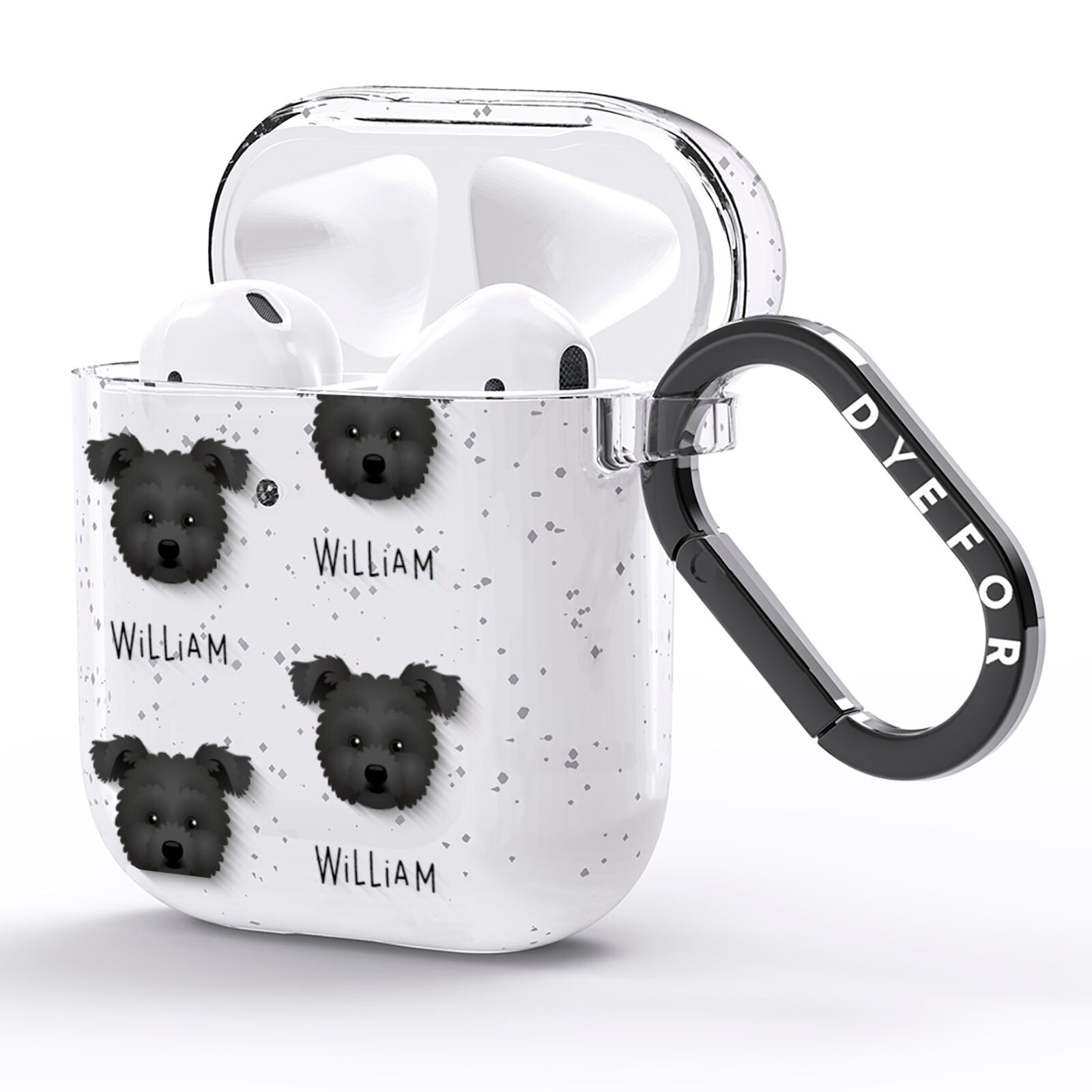 Pomapoo Icon with Name AirPods Glitter Case Side Image