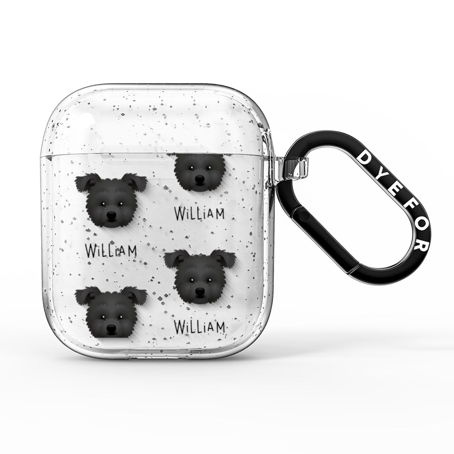 Pomapoo Icon with Name AirPods Glitter Case