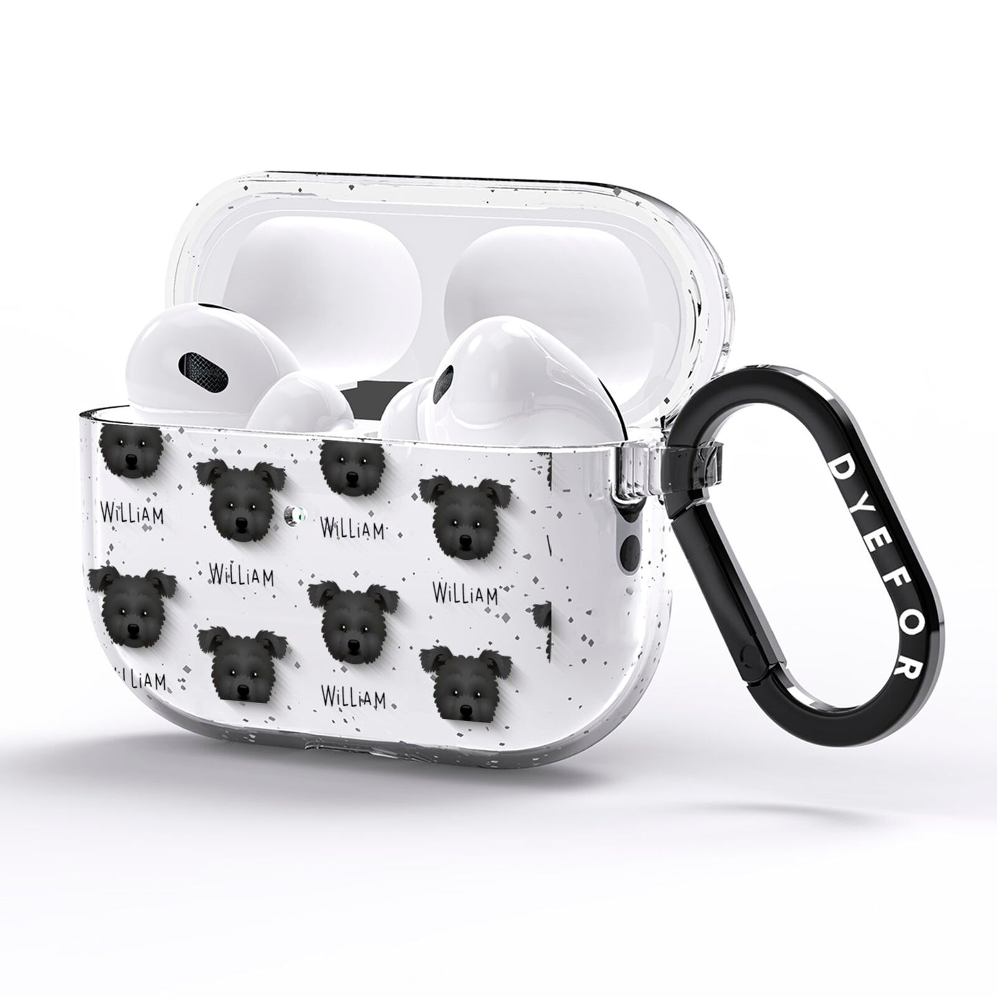 Pomapoo Icon with Name AirPods Pro Glitter Case Side Image