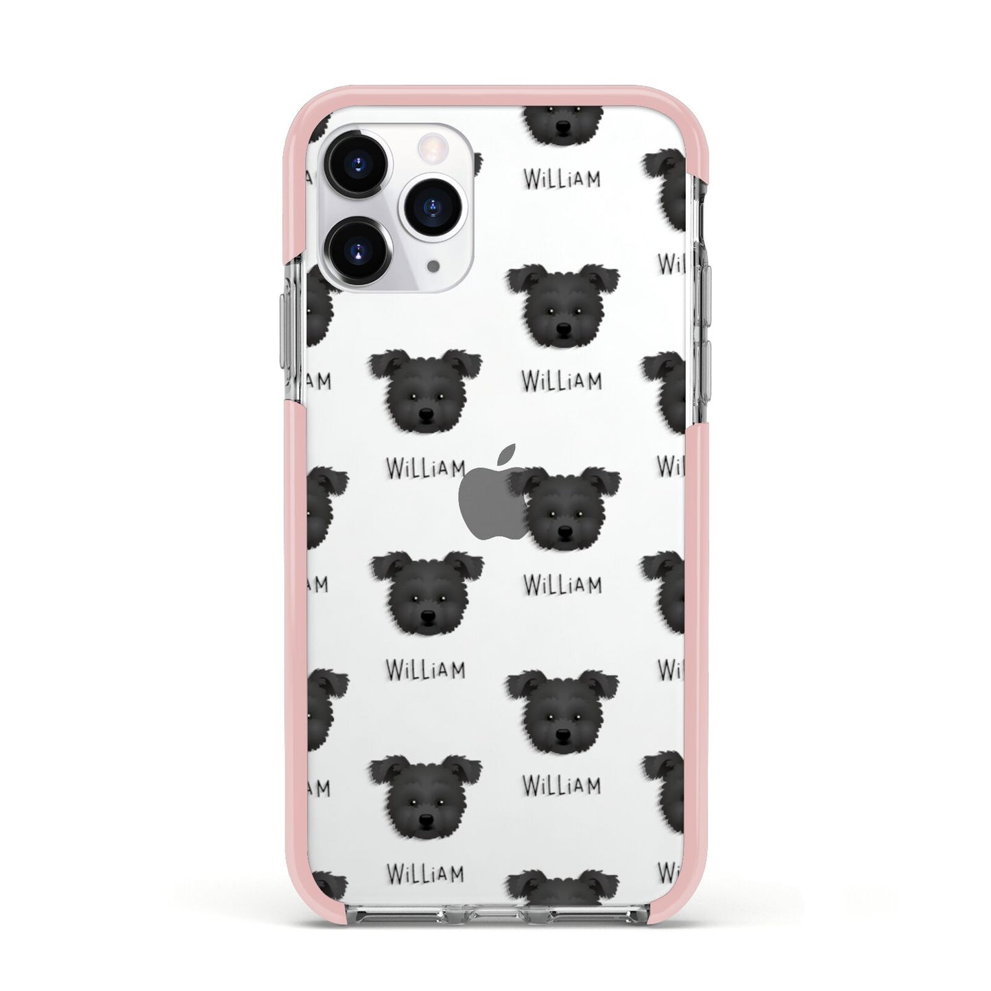 Pomapoo Icon with Name Apple iPhone 11 Pro in Silver with Pink Impact Case