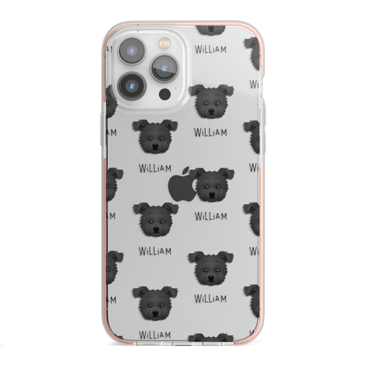 Pomapoo Icon with Name iPhone 13 Pro Max TPU Impact Case with Pink Edges