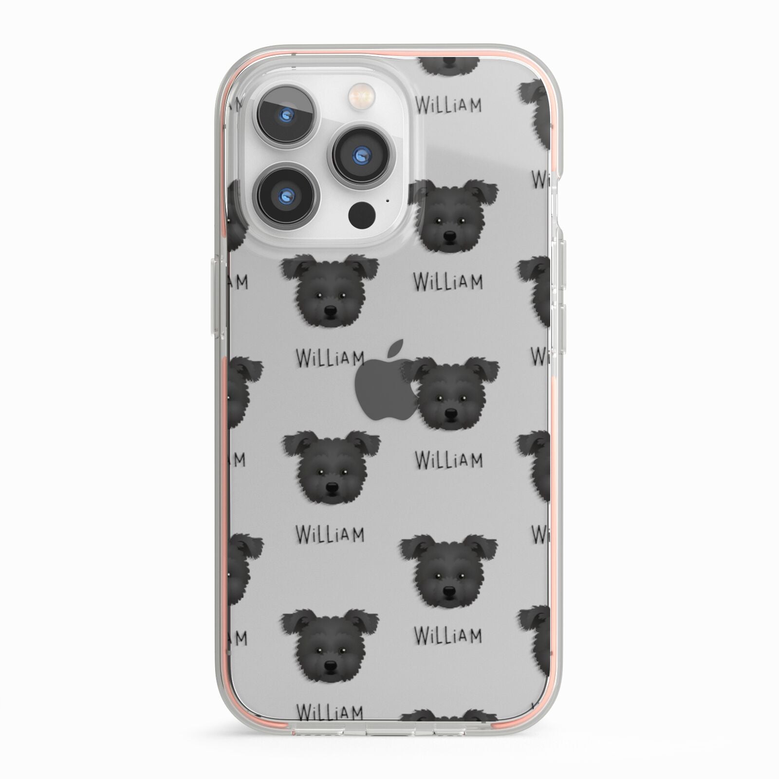 Pomapoo Icon with Name iPhone 13 Pro TPU Impact Case with Pink Edges