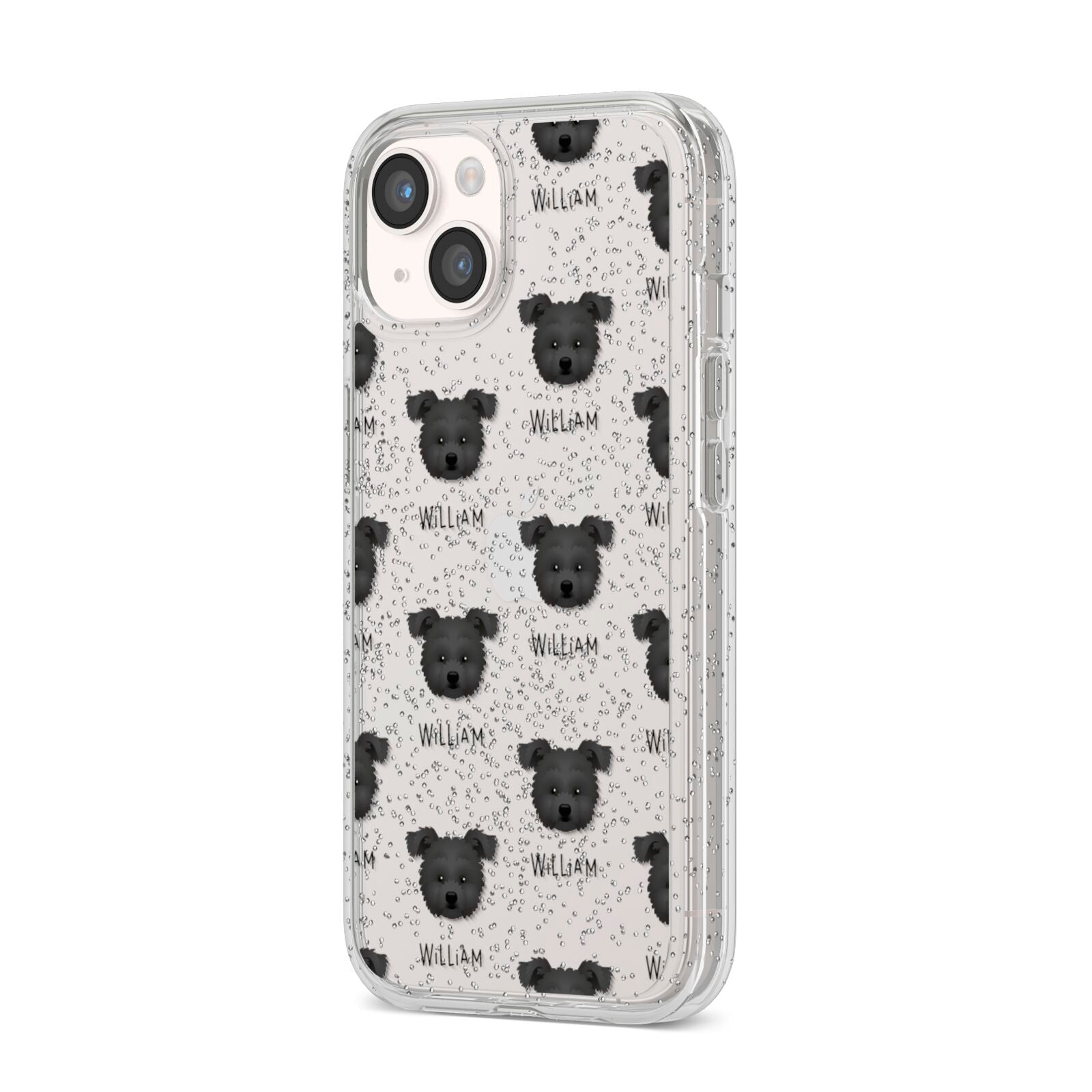 Pomapoo Icon with Name iPhone 14 Glitter Tough Case Starlight Angled Image