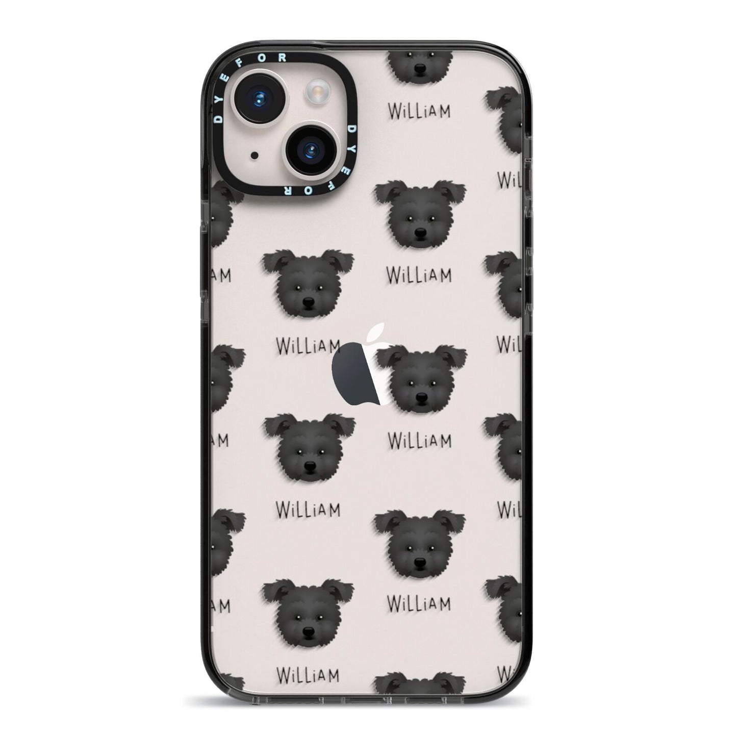 Pomapoo Icon with Name iPhone 14 Plus Black Impact Case on Silver phone