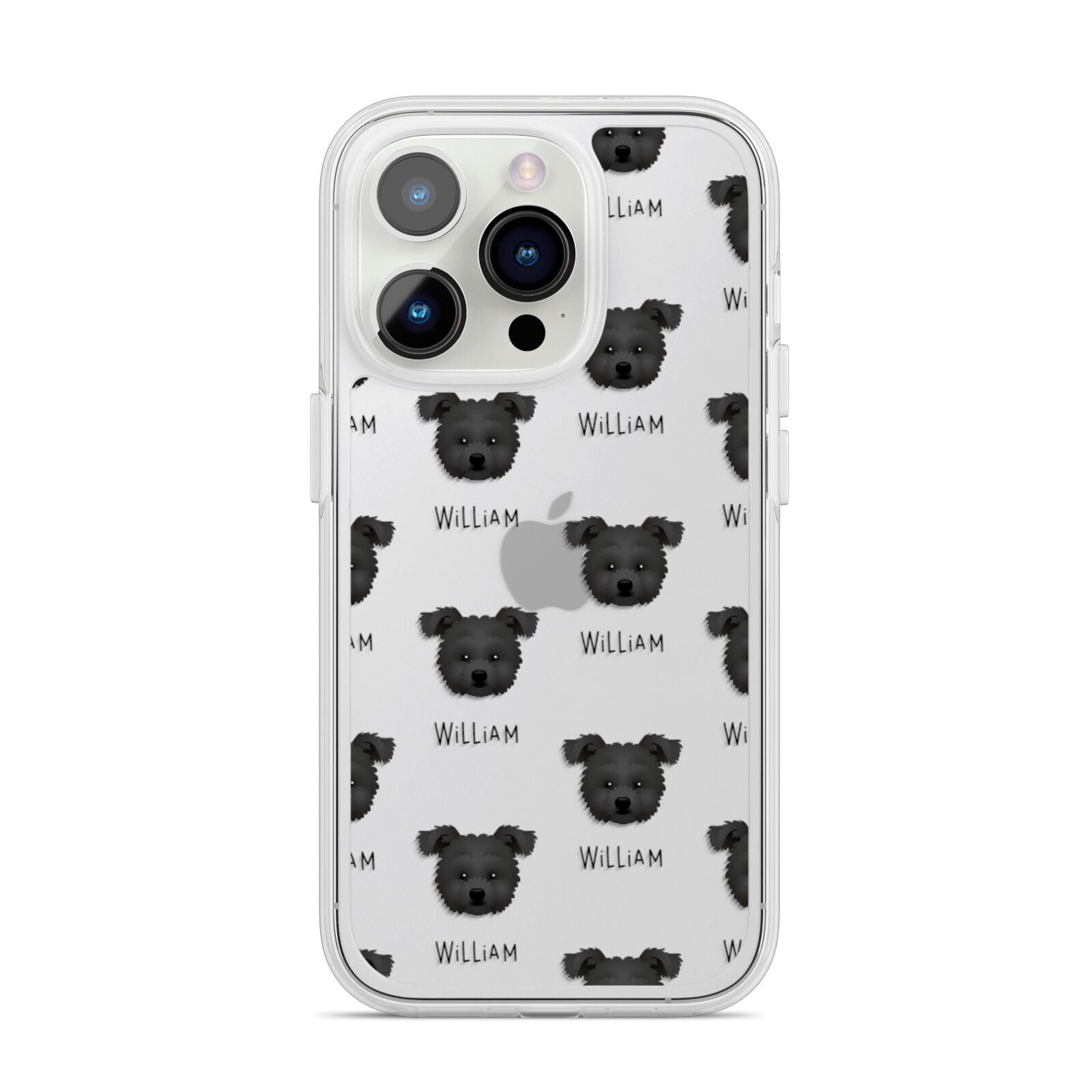 Pomapoo Icon with Name iPhone 14 Pro Clear Tough Case Silver