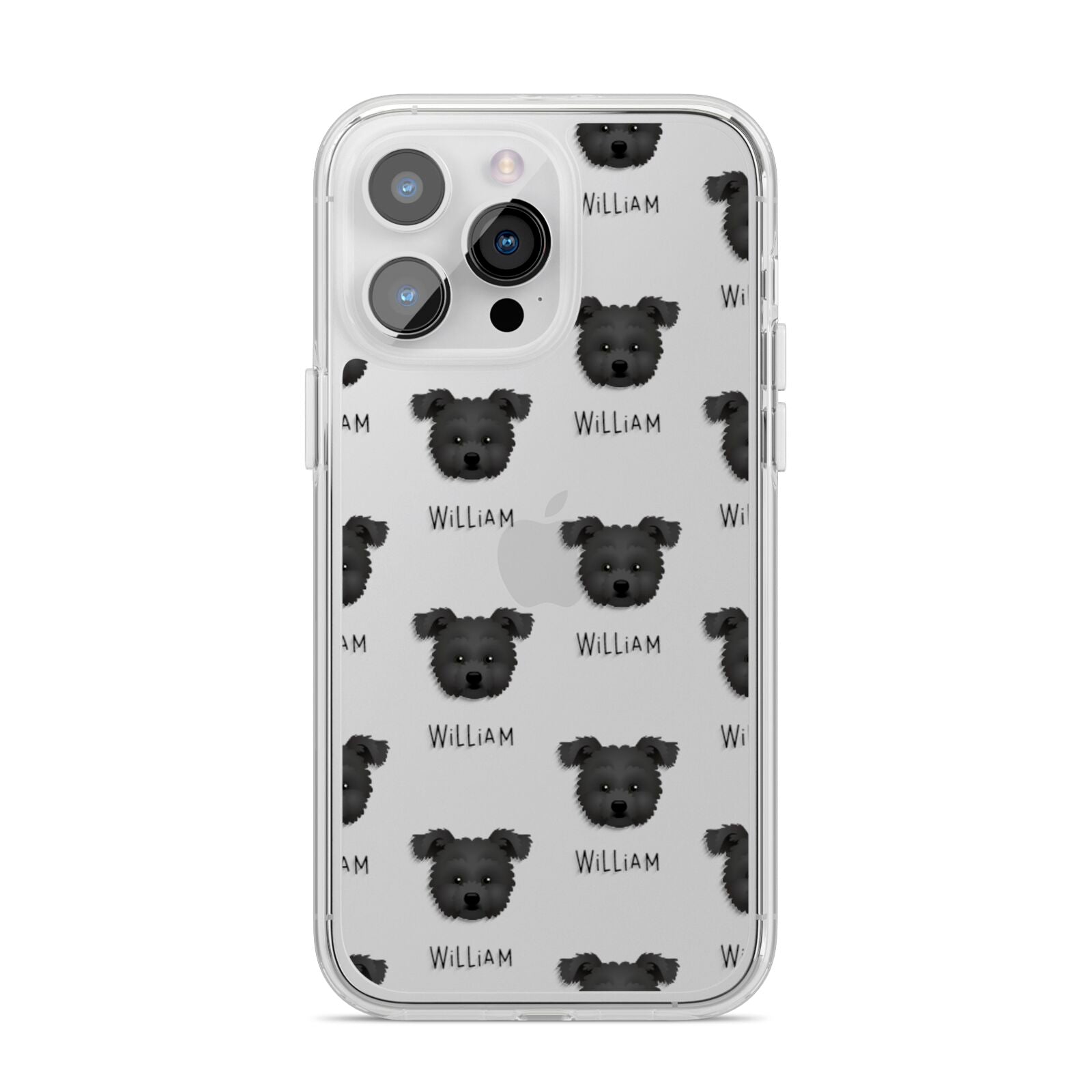 Pomapoo Icon with Name iPhone 14 Pro Max Clear Tough Case Silver