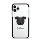 Pomapoo Personalised Apple iPhone 11 Pro in Silver with Black Impact Case