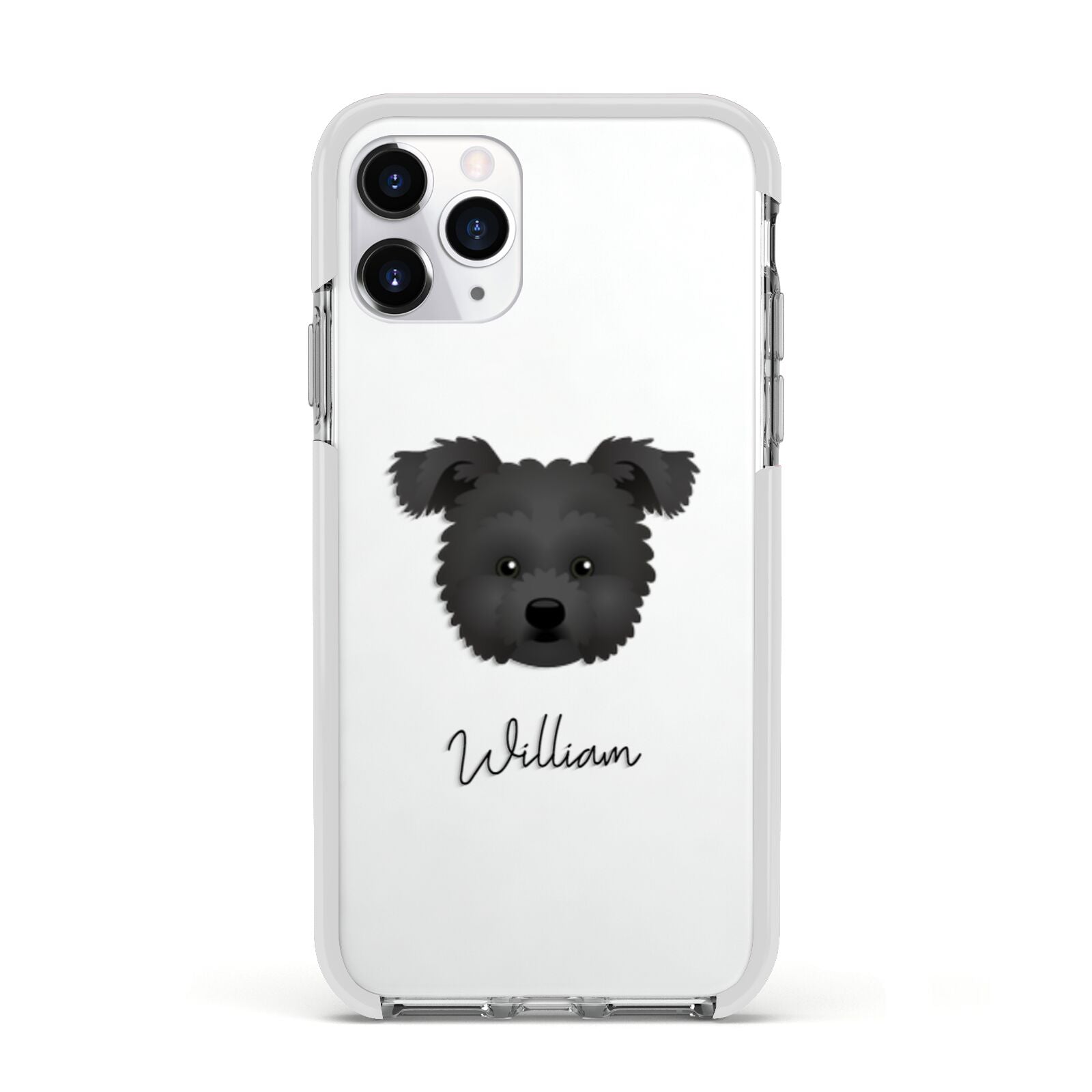 Pomapoo Personalised Apple iPhone 11 Pro in Silver with White Impact Case