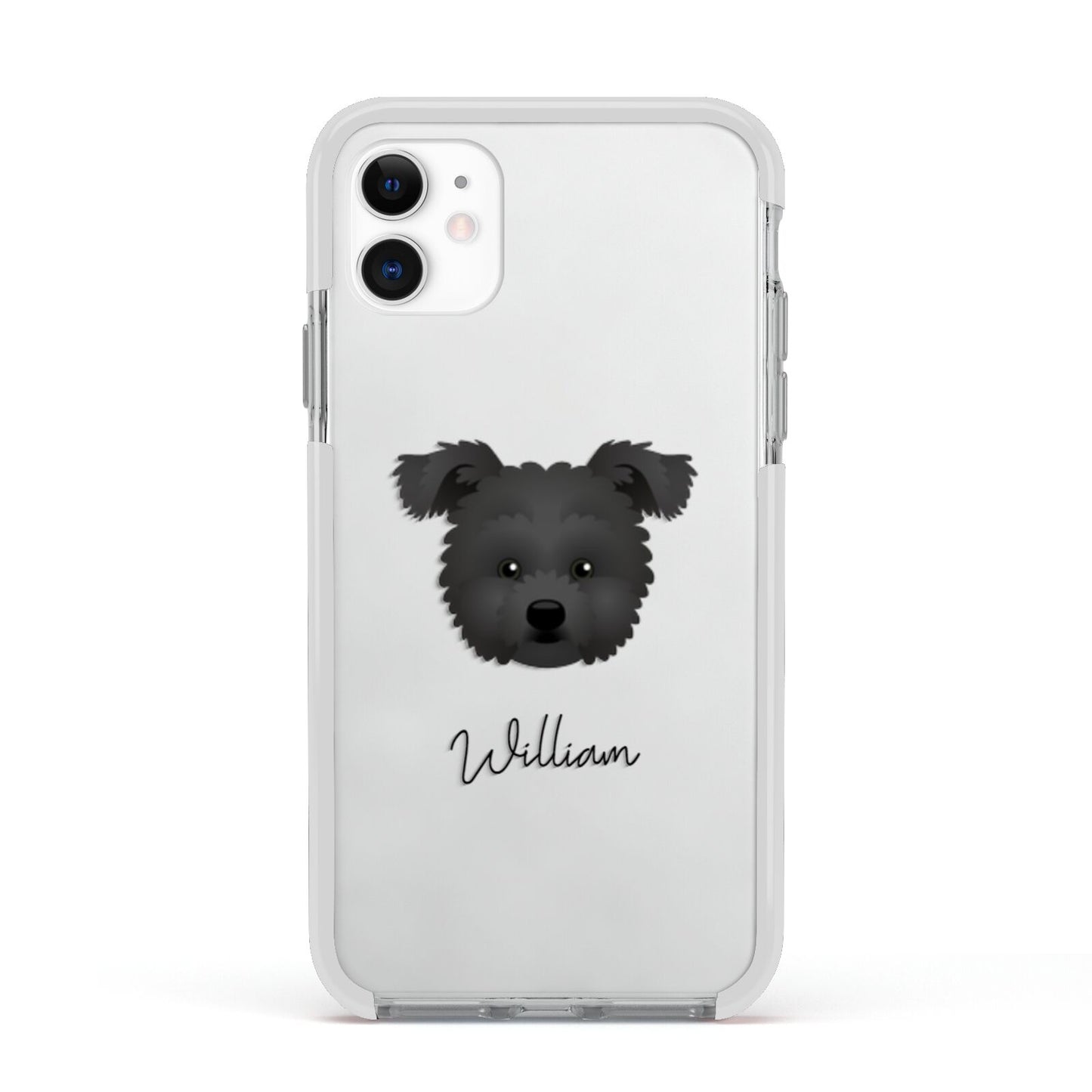 Pomapoo Personalised Apple iPhone 11 in White with White Impact Case