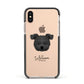 Pomapoo Personalised Apple iPhone Xs Impact Case Black Edge on Gold Phone