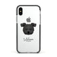 Pomapoo Personalised Apple iPhone Xs Impact Case Black Edge on Silver Phone