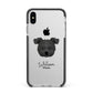 Pomapoo Personalised Apple iPhone Xs Max Impact Case Black Edge on Silver Phone