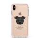 Pomapoo Personalised Apple iPhone Xs Max Impact Case Pink Edge on Gold Phone