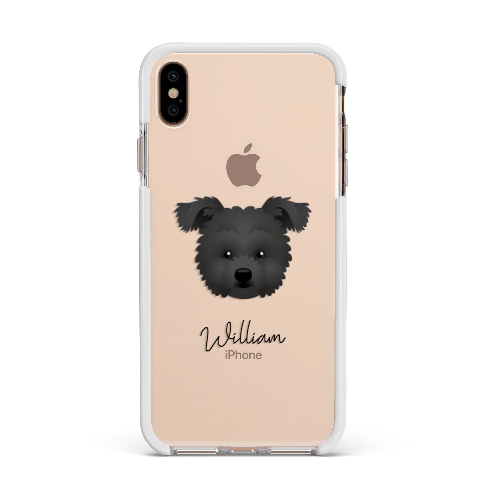 Pomapoo Personalised Apple iPhone Xs Max Impact Case White Edge on Gold Phone