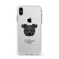 Pomapoo Personalised Apple iPhone Xs Max Impact Case White Edge on Silver Phone