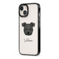 Pomapoo Personalised iPhone 13 Black Impact Case Side Angle on Silver phone