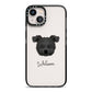 Pomapoo Personalised iPhone 13 Black Impact Case on Silver phone